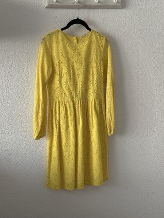Damen Kleid gelb Lochstickerei - 36 Glamorous