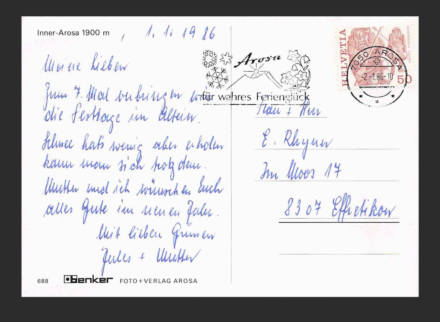 Cartes postales: AK Inner Arosa – D'occasion à Goldau par artelier1 1