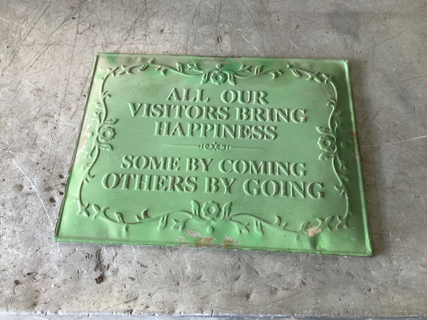 Insegne: Blechschild Spruch Aluminium Grösse ca 40x40cm gebraucht – Usato da Cham venduto da WB2223