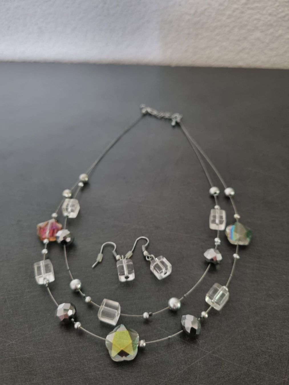 Catenine: Halskette + Ohrenringe Blume silber-farbig – Usato da Balgach venduto da priska2885 1
