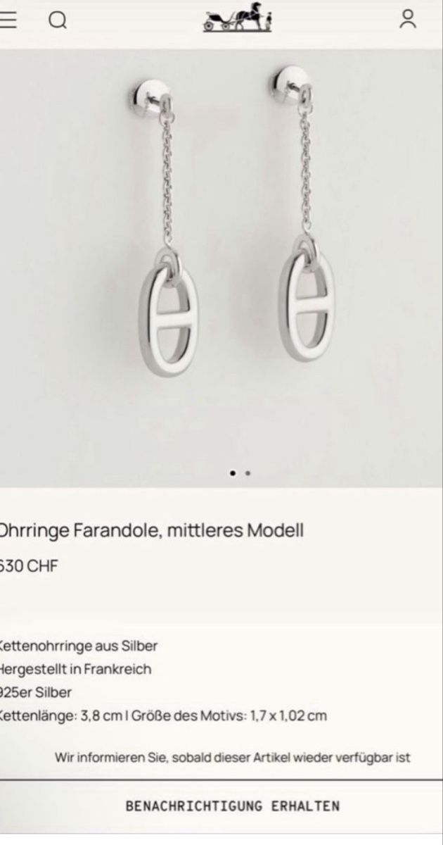 Boucles d'oreille: Hermés Ohrringe Farandole – Neuf (Voir description) à Pfäffikon SZ par happy.life 4