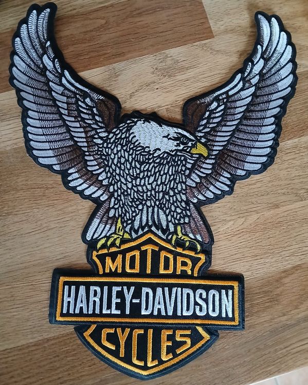 Harley-Davidson Toppe: Harley-Davidson Cycles Écusson Aigle Brodé J093 – Nuovo e nell'imballaggio originale da Allens venduto da MADE.IN.ROCK.N.ROLL