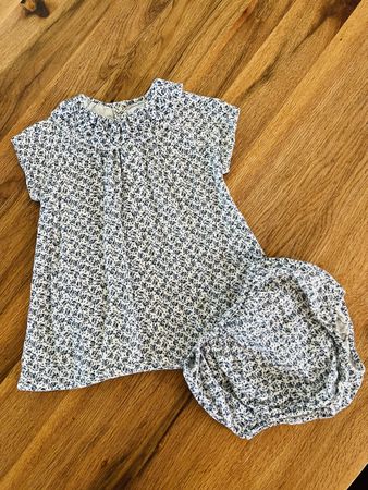 Petit Bateau Set Bluse und Hose Blumenmuster Gr. 74