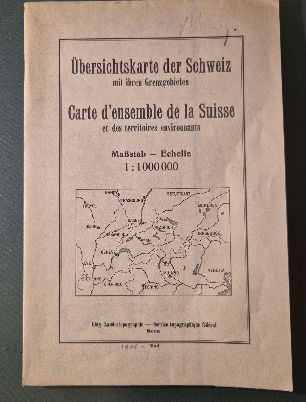 Cartine & Atlanti: Carte d'ensemble de la Suisse 1943 – Usato da La Sarraz venduto da Pelletf