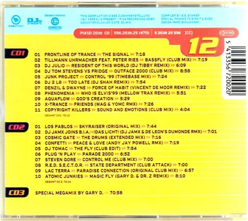 CD: Gary D presents D.Trance 12 (3xCD 1999) – Usato da Hunzenschwil venduto da JDmeetsRIC 1