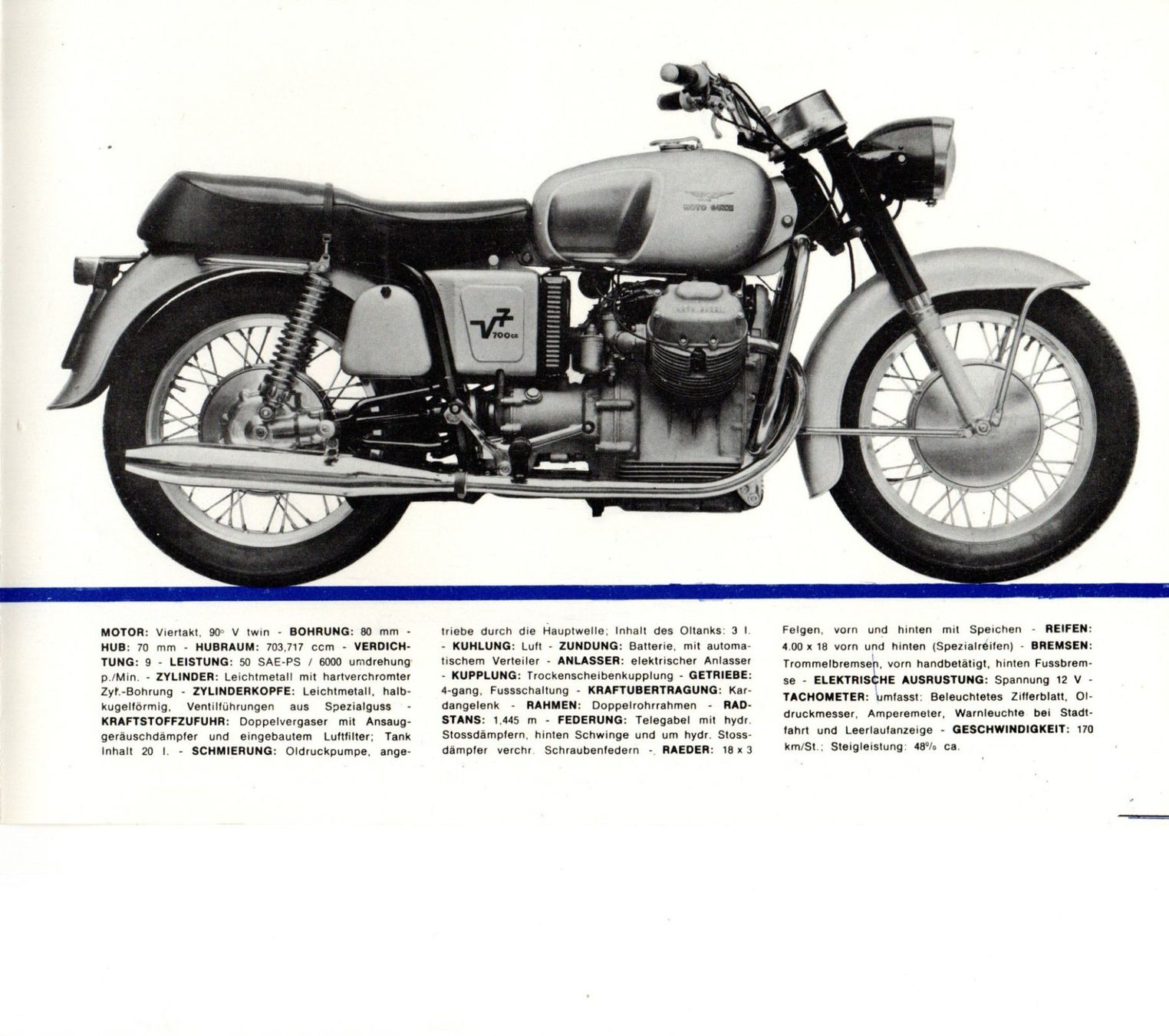 Moto Guzzi Strada: Moto Guzzi V7 700cc - Originalprospekt – Usato da Malans GR venduto da Chueche427 2