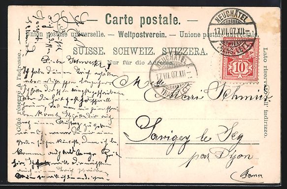 Cartoline postali: Mondschein-AK Neuchatel, Totalansicht mi – Usato da Berlin venduto da bartko-reher 1