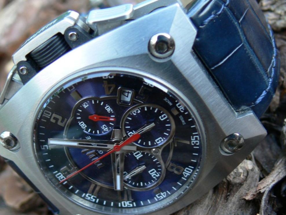 Wyler Orologi: Wyler Code R Automatic BLAU Chronograpph Kroko Code R 100.4 – Usato da Remigen venduto da Kelias 8