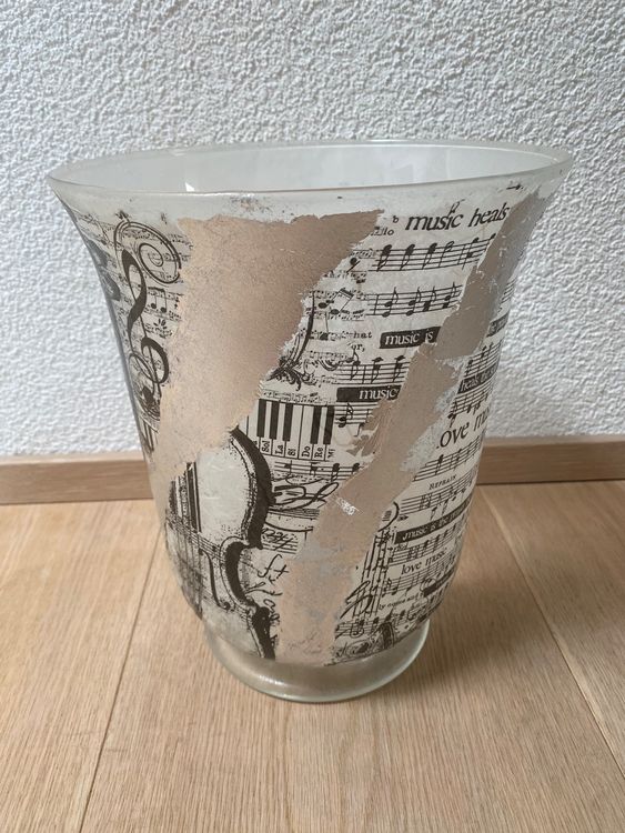 Ikea Pomp Vase/Windlicht von Hand dekoriert Serviettentechni Kaufen