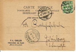 Reklamekarte F.-L. Cailler Chocolat au Lait 1905 - Gutenburg
