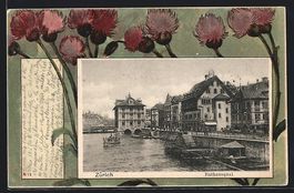 AK Zürich, Rathausquai, Passepartout