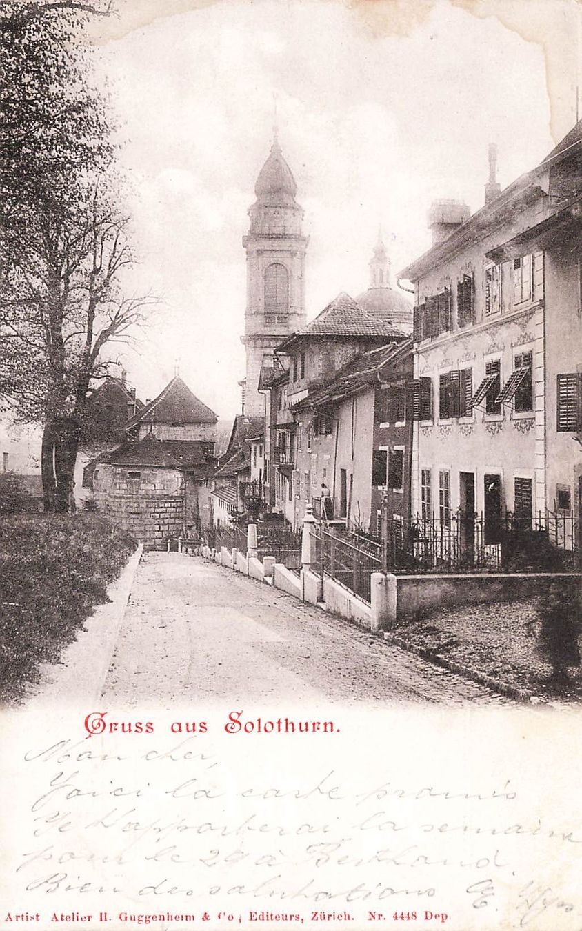 Cartes postales: Solothurn SO Gruss Ansicht mit Kirchturm – D'occasion à Biasca par Blenio71