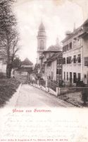 Solothurn SO Gruss Ansicht mit Kirchturm