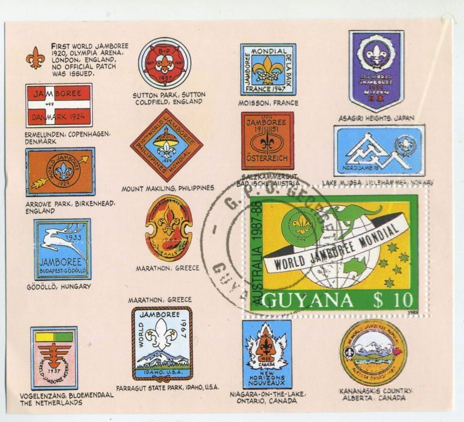 Tutti i francobolli: Block "Pfadfinder". Guyana. – Nuovo e nell'imballaggio originale da Basel venduto da Butsch5