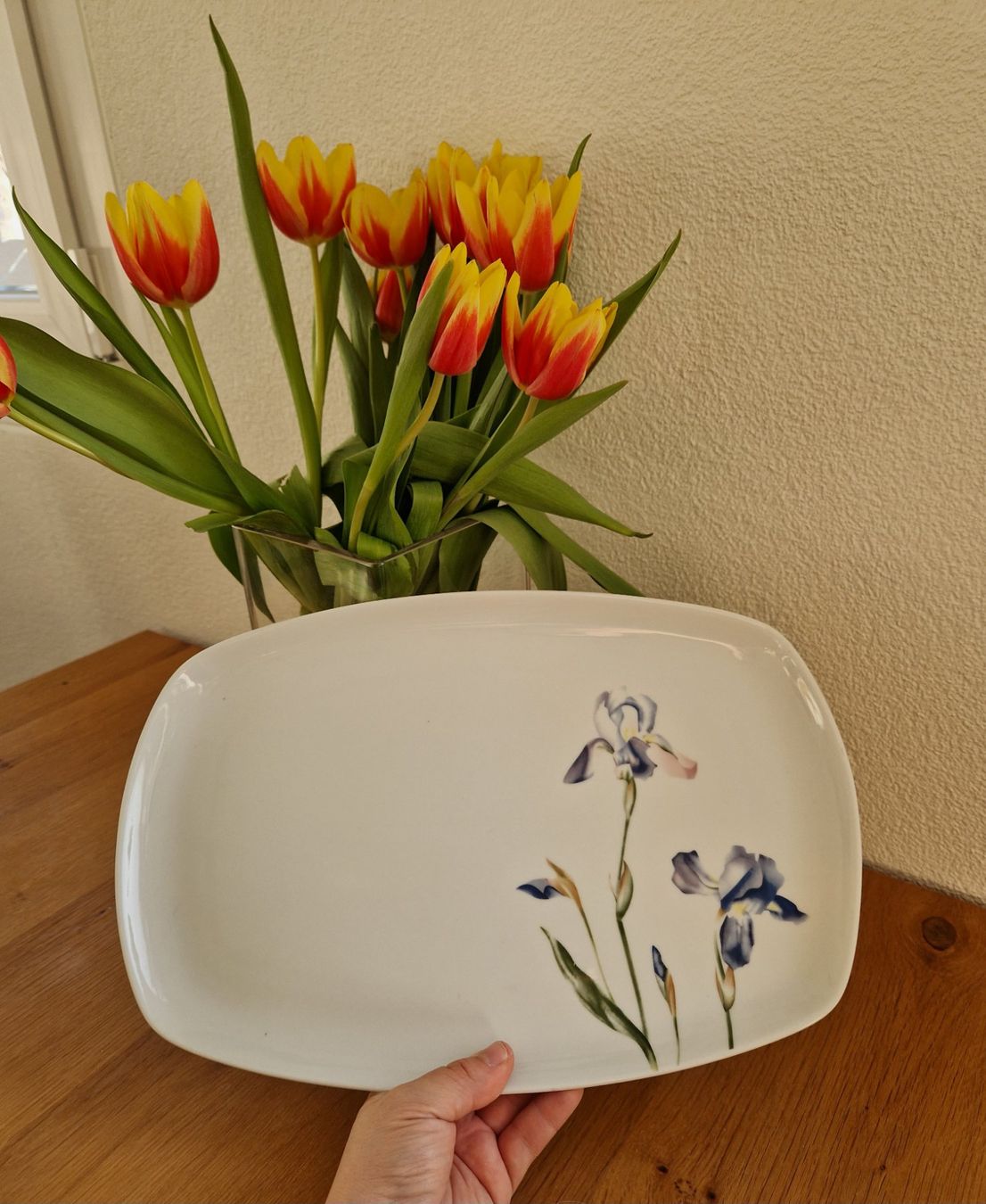 Piatti di portata: Servierplatte /Kuchenplatte /Teller gross,eckig,Blumen – Usato da Siblingen venduto da Vany_McDougall 2
