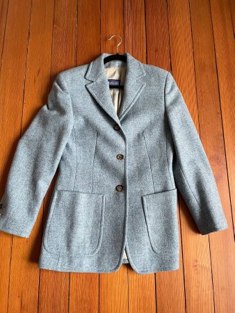 Vintage blue blazer pure wool equestrian