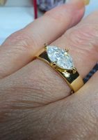 Bague argent avec diamant de moissanite de 1 ct certifié GRA