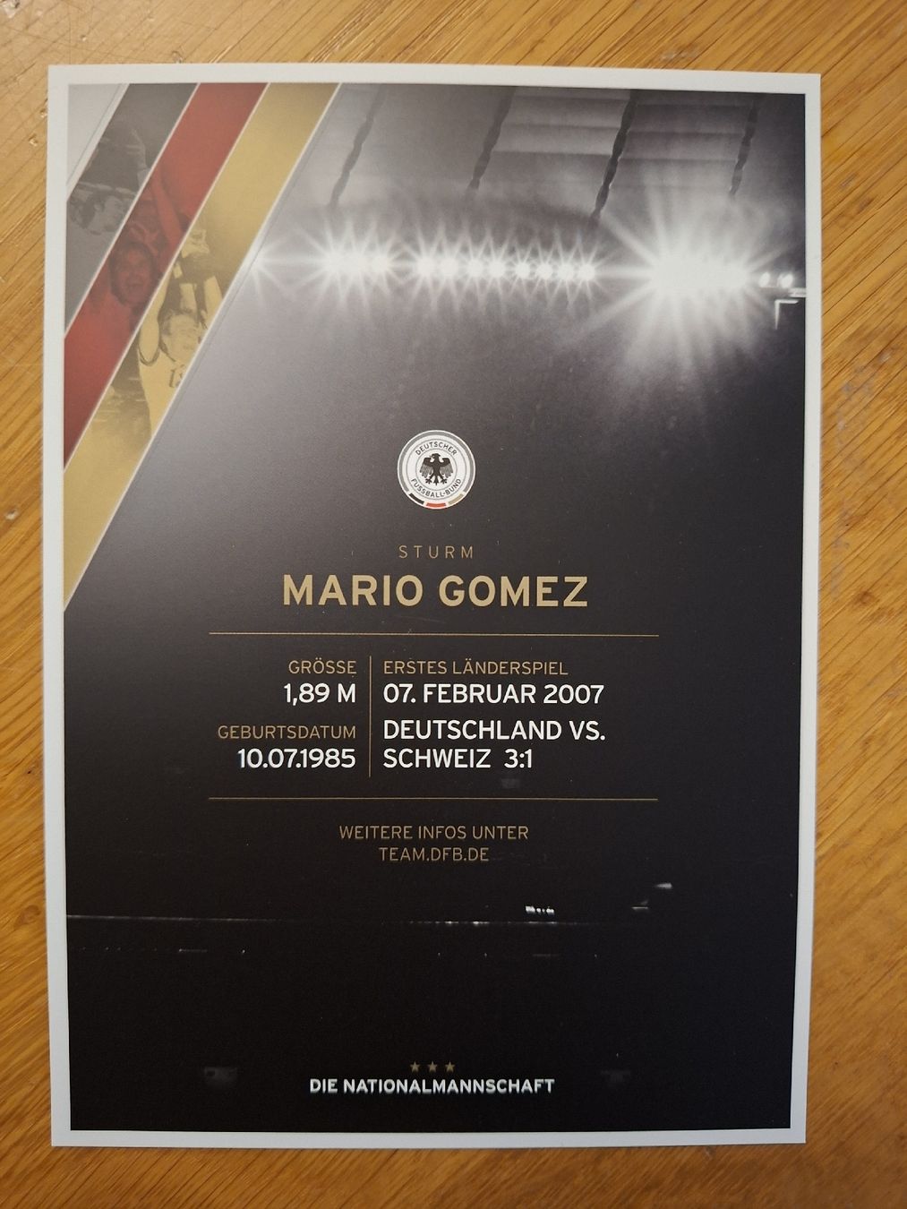 Autogramme: Mario Gomez DFB Autogrammkarte original – Gebraucht aus Thun von wuschu 1