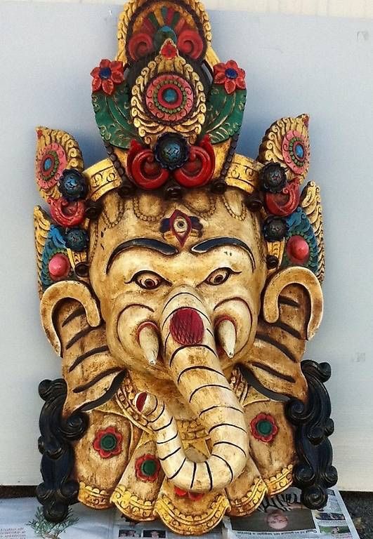 Skulpturen & Statuen: Maschera in legno di SRI GANESH – Neu (gemäss Beschreibung) aus Caslano von bri_5jft