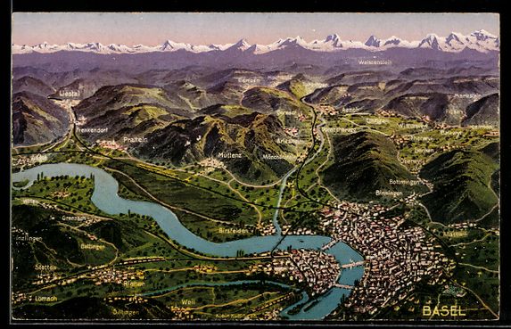 Cartes postales: Basel, Panorama mit Weil, Pratteln und W – D'occasion à Berlin par bartko-reher