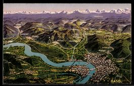 Basel, Panorama mit Weil, Pratteln und W