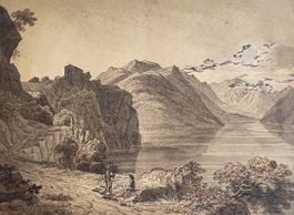 JOHANNES HAUENSTEIN – Alpine Seelandschaften, 2 Aquarelle