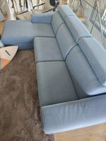 Canapé d'angle électrique bleu Livique - Relax, appui-têtes