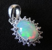 Äthiopischer Opal Silber 925 Anhänger