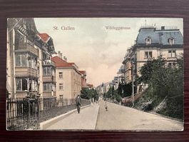 ST. GALLEN Wildeggstrasse belebt, STABSTEMPEL BARZHEIM SH