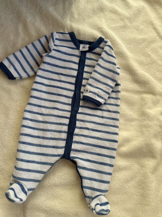 Petit Bateau Baby Pyjama Ohne Fuß - Unisex Rippstoff Schlafanzug 100% Baumwolle
