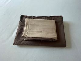 Gebrauchte Wendebettwäsche Brauntöne, 1Decke und1Kissenbezug