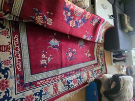 Handgeknüpfter Wollteppich rot ca 220x350 cm gebraucht