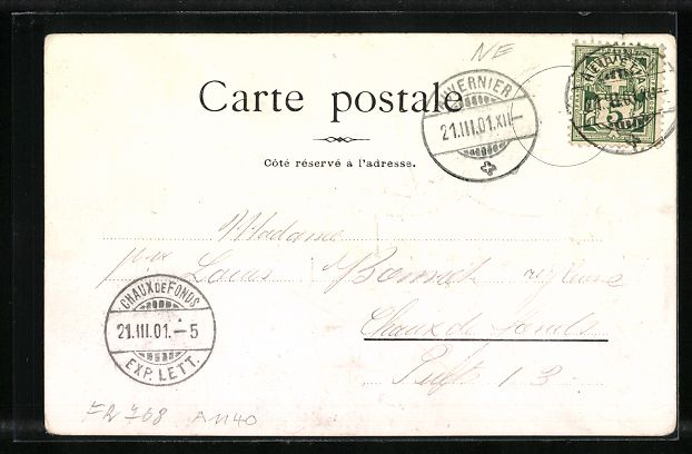 Cartoline postali: Litho Auvernier, Totalansicht, Wappen – Usato da Berlin venduto da bartko-reher 1