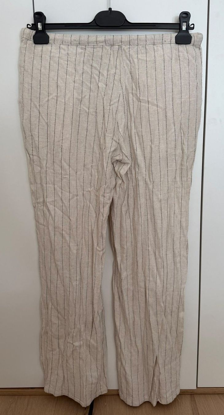 Pantaloni: Stoffhose beige gestreift mit Bindeband Gr. S – Nuovo (secondo la descrizione) da Fällanden venduto da ala_k7vk 1