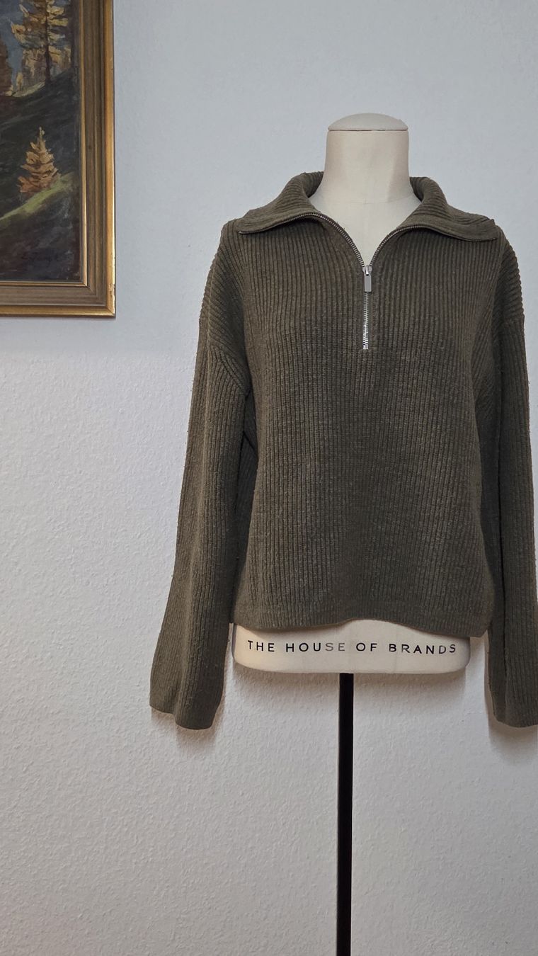 H&M Maglioni & Felpe: 2x Warme Strick-Pullover mit Zipper, Grün & Rosa, Grösse XS – Usato da Kreuzlingen venduto da MeinKleinesAtelier