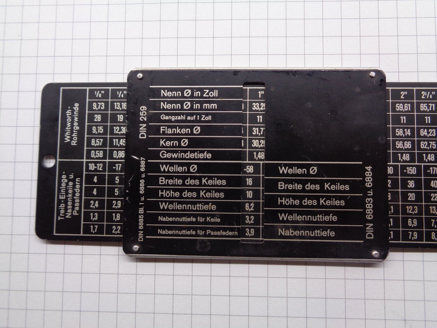Messen: Gewinde-Daten-Schieber / 250x50mm – Gebraucht aus Aarwangen von SEC500 2