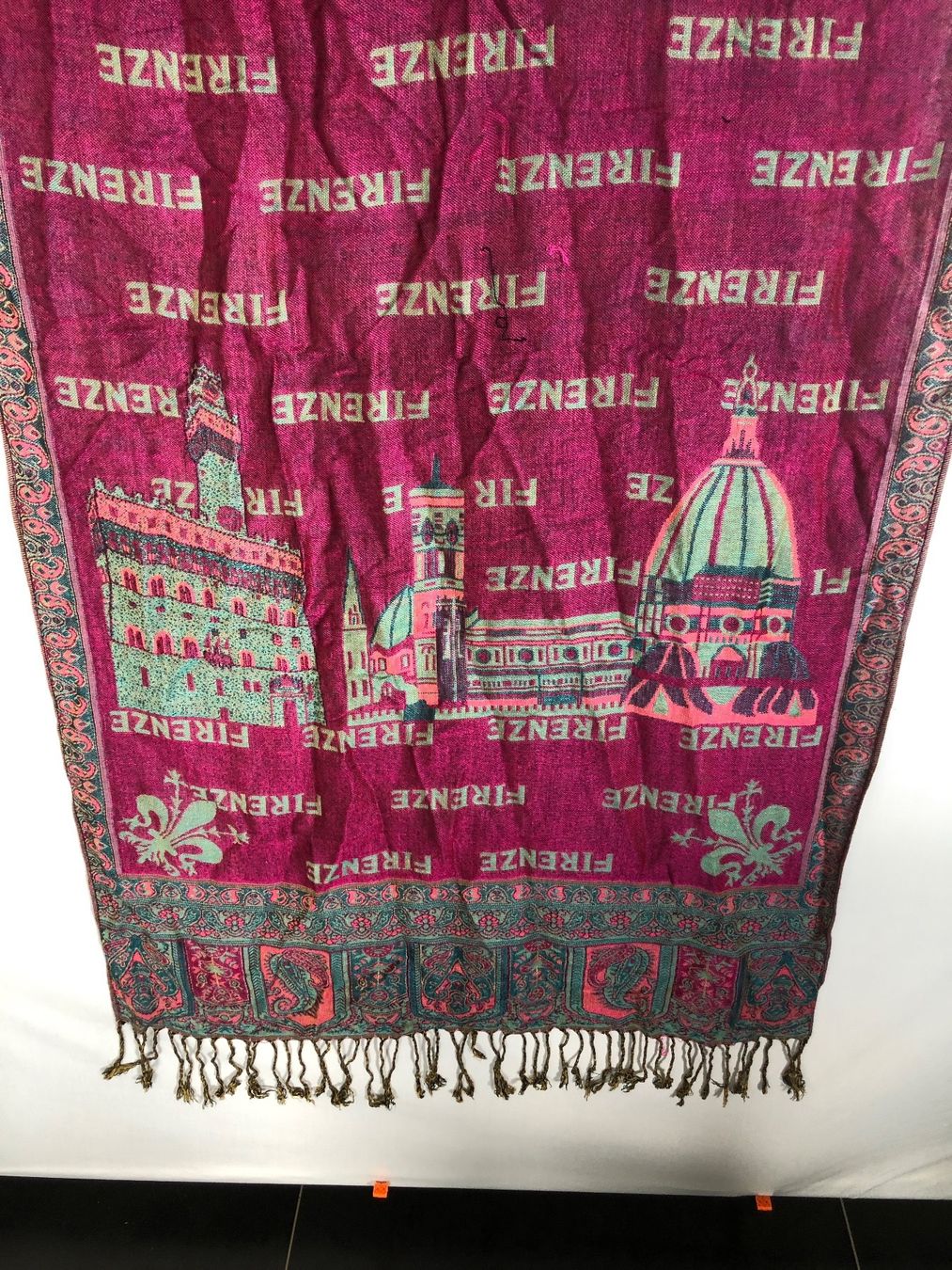 Foulard & Sciarpe: Écharpe oversize Pashmina rose fuchsia et turquoise Firenze – Nuovo (secondo la descrizione) da Coppet venduto da Vanessamode 6