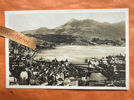 Alte Ansichtskarte Luzern und Rigi (1800 m) - Rarität!