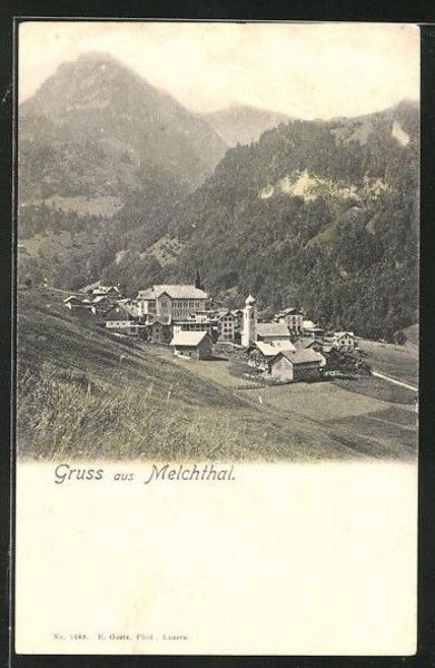 Ansichtskarten: Gruss aus Melchthal, um 1900 – Gebraucht aus Frauenfeld von POML
