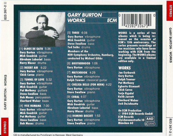 CD: CD Gary Burton - Works (1984, ECM Records) – Usato da Möriken AG venduto da mineralia 1