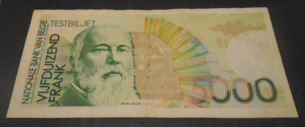 BELGIUM, 5000 Francs, 1992 , EF SUP VZ, TEST, ERREUR FEHLER (Gebraucht ...