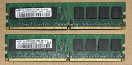 2x Samsung 512MB PC2-3200U Arbeitsspeicher RAM DDR2