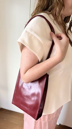 Borsa Furla in pelle rossa tote shopper