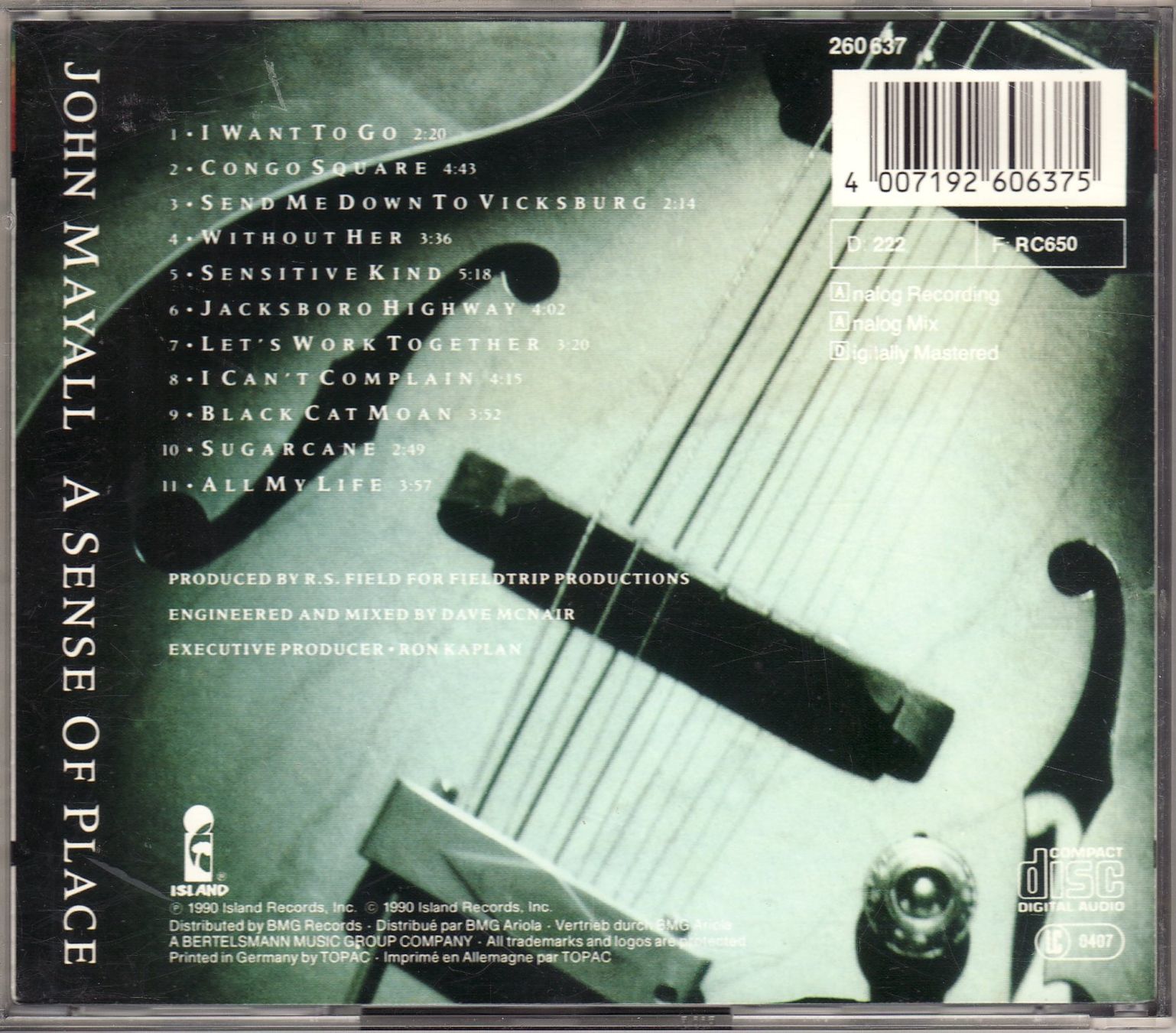 CD: John Mayall   A Sense Of Place – Nuovo (secondo la descrizione) da Boussens venduto da catfood01 1