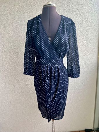 Scotch & Soda Kleid blau gepunktet Grösse 38 👗✨