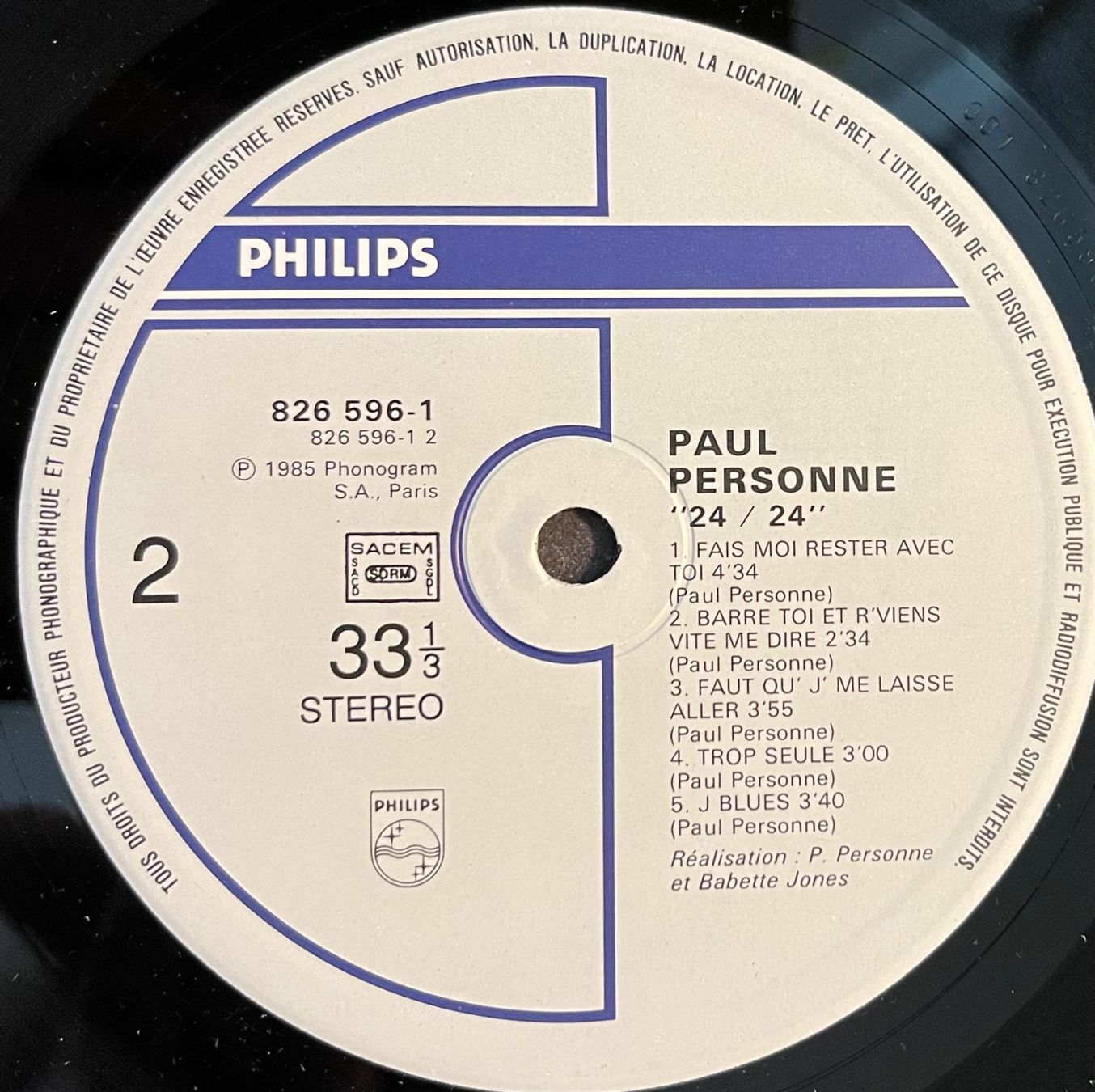 Schallplatten: PAUL PERSONNE - 24/24 - 33 Tours – Gebraucht aus Bussigny von vinyl-pas-cher 3