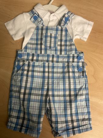 Süsse smile Latzshorts+Body Gr.74, Kariert,Neu