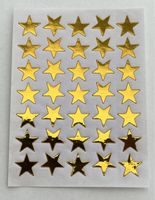 35 Gold Sterne Sticker selbstklebend glänzend