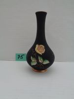 Kleine schwarze Vase mit Rosenmotiv  - Royal KM