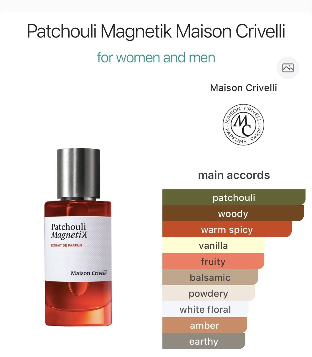 Profumi & Eau de Toilette: NICHE - EDP Patchouli Magnetik by Maison Crivelli – Usato da Genève venduto da StaceyH 3